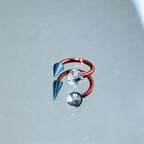Crystal Ball Spike Titanium Horseshoe Ring detail 5