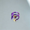 Crystal Ball Spike Titanium Horseshoe Ring detail 9