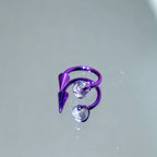 Crystal Ball Spike Titanium Horseshoe Ring detail 10