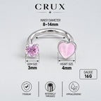 Sweetheart Crystal Titanium Horseshoe Ring detail 13