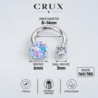 Fairycore Flower Crystal Titanium Horseshoe Ring detail 15