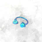 Dragon Claw Opal Titanium Horseshoe Ring detail 8