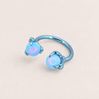 Dragon Claw Opal Titanium Horseshoe Ring detail 9