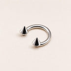 Punk Spike Titanium Horseshoe Ring detail 6