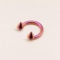 Punk Spike Titanium Horseshoe Ring detail 7