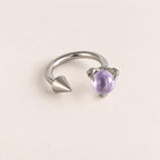 Dragon Claw Gem & Spike Titanium Horseshoe Ring detail 5