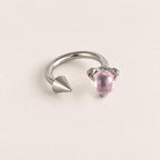 Dragon Claw Gem & Spike Titanium Horseshoe Ring detail 11