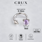 Dragon Claw Gem & Spike Titanium Horseshoe Ring detail 13