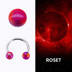 Opal Ball Titanium Horseshoe Ring detail 6