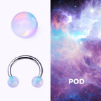 Opal Ball Titanium Horseshoe Ring detail 11