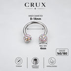Pave Crystal Ball Titanium Horseshoe Ring detail 14