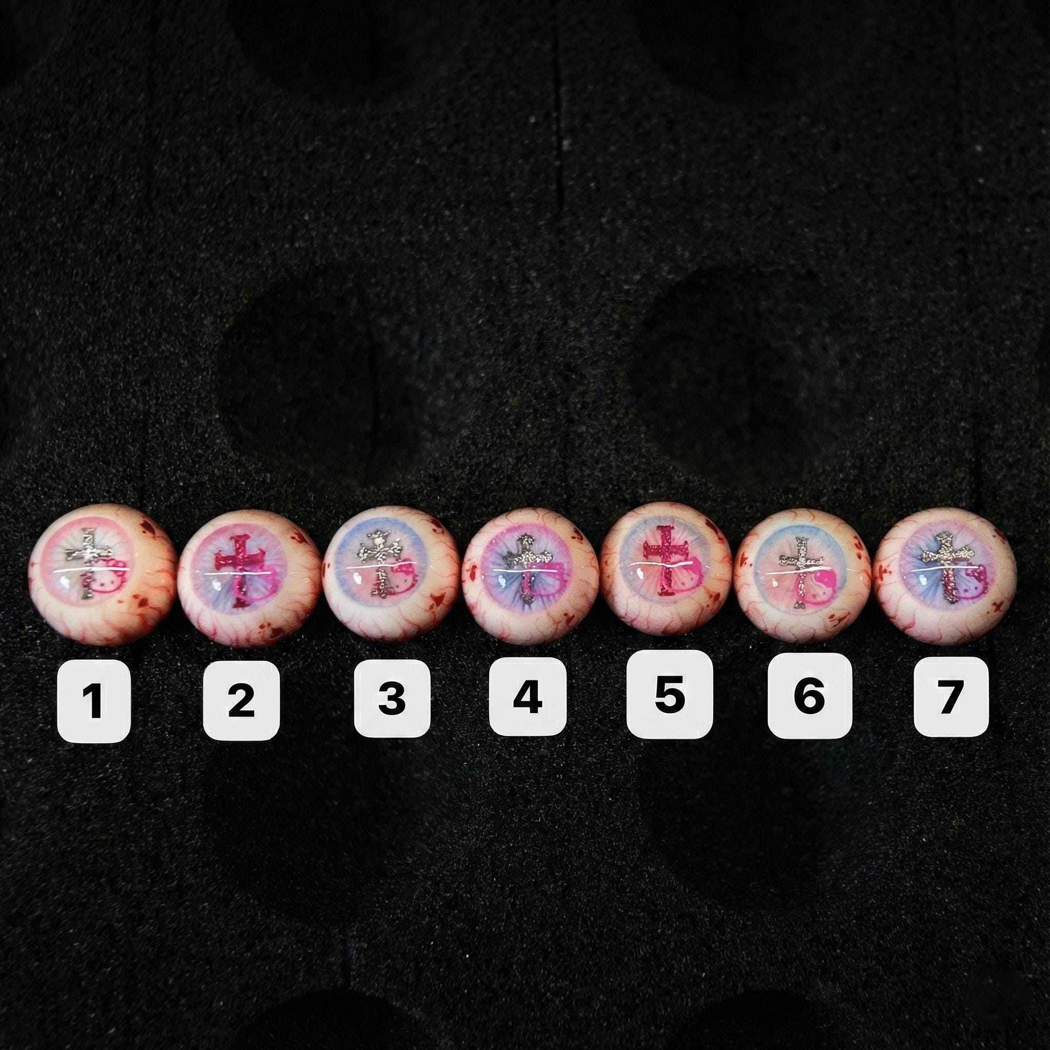 Cthulhu Eye - Pink Kitty Cross | Ear/Tongue/Lip Titanium Studs