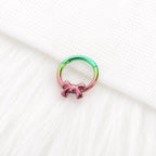16G Titanium Bow Clicker Ring | Rainbow Hinged Hoop Septum Daith Helix Cartilage Piercing Jewelry Gift for Her Cute Kawaii - Image 7