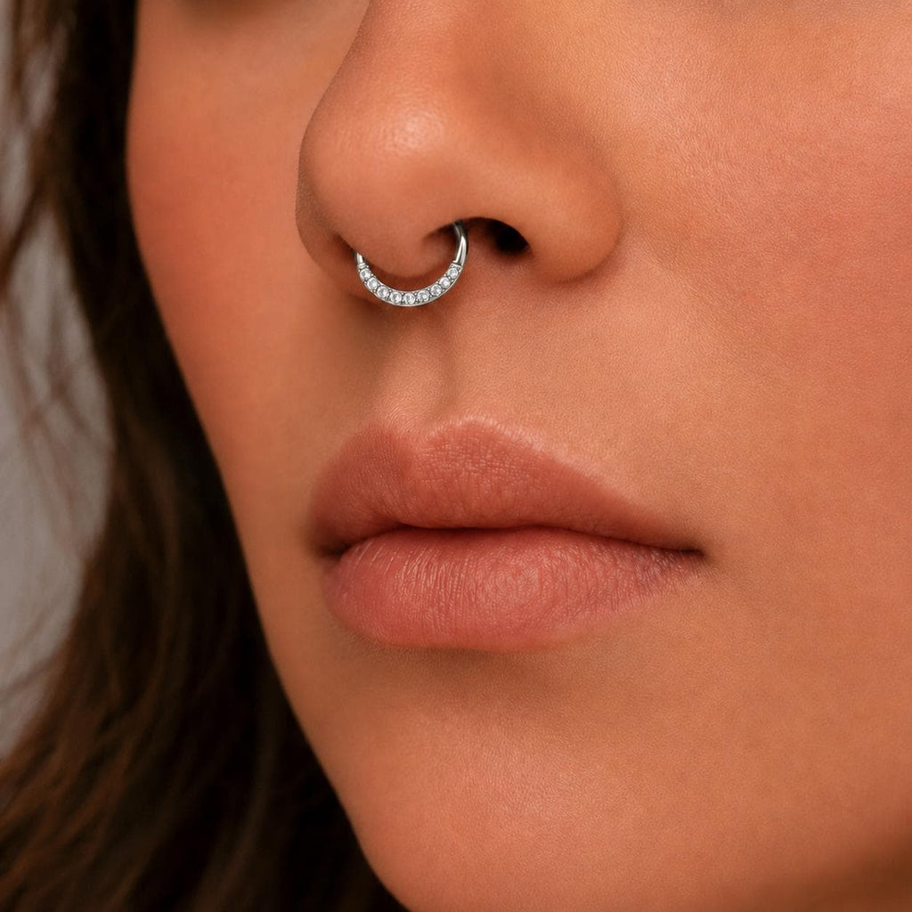 16G Titanium CZ Opal Clicker Ring | Hinged Septum Daith Helix Cartilage Hoop Piercing Jewelry Gift for Her Custom Color - Image 4