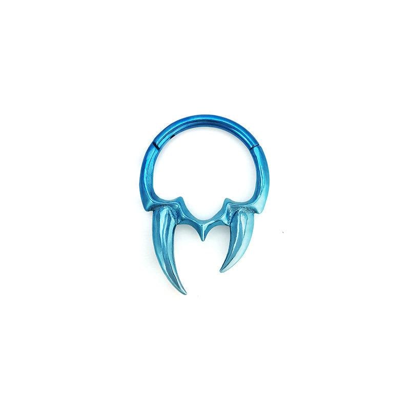 16G Titanium Vampire Fang Clicker Ring | Gothic Septum Daith Helix Cartilage Hoop Piercing Jewelry Halloween Gift for Her/Him - Image 9