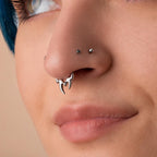 16G Titanium Vampire Fang Clicker Ring | Gothic Septum Daith Helix Cartilage Hoop Piercing Jewelry Halloween Gift for Her/Him - Image 3