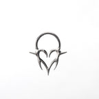 16G Titanium Vampire Fang Heart Clicker Ring | Gothic Heart Septum Daith Helix Cartilage Hoop Piercing Jewelry Halloween Gift for Her Him - Image 9