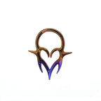 16G Titanium Vampire Fang Heart Clicker Ring | Gothic Heart Septum Daith Helix Cartilage Hoop Piercing Jewelry Halloween Gift for Her Him - Image 6