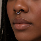 16G Rainbow Baguette Clicker Ring | Titanium Septum Jewelry | CZ Daith Hoop | Helix Cartilage Gift for Her - Image 2