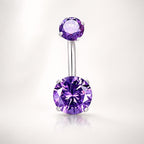 ASTM F136 Titanium Heart Belly Button Ring｜14G Navel Piercing｜Sparkly CZ Double Heart Navel Ring｜Externally Threaded｜ Gift For Her