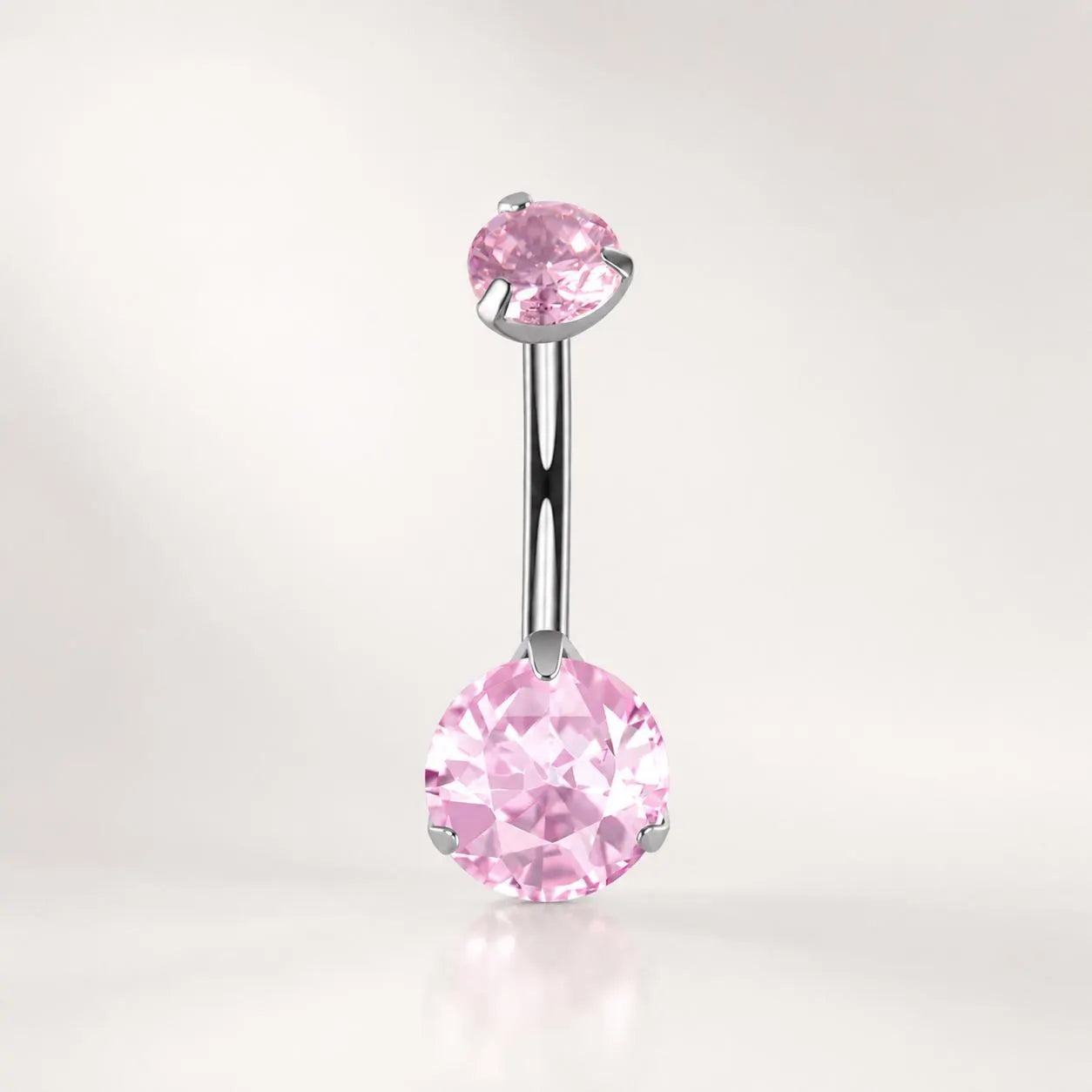 Colorful CZ Titanium Belly Ring