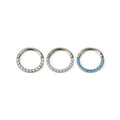 16G Titanium CZ Opal Clicker Ring | Hinged Septum Daith Helix Cartilage Hoop Piercing Jewelry Gift for Her Custom Color - Image 5