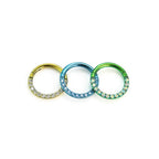 16G Titanium CZ Opal Clicker Ring | Hinged Septum Daith Helix Cartilage Hoop Piercing Jewelry Gift for Her Custom Color - Image 6