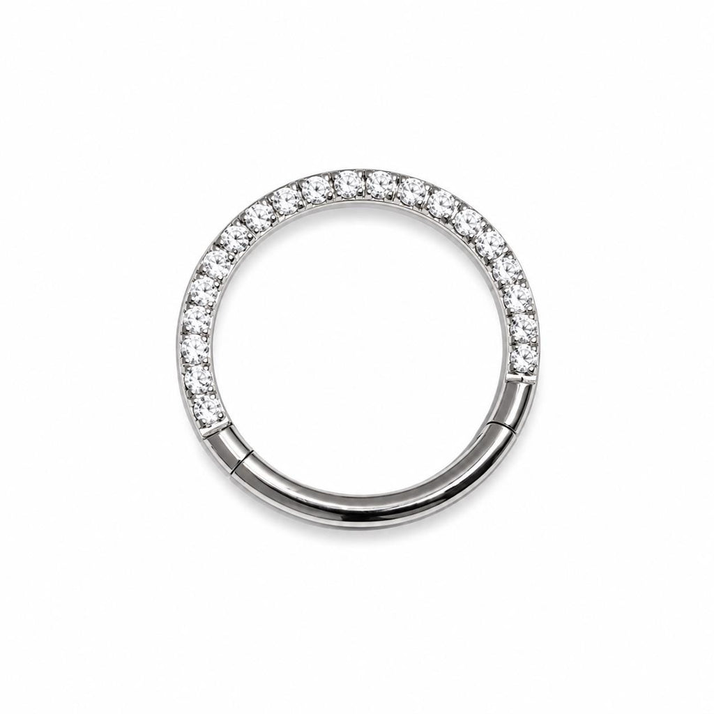 16G Titanium CZ Opal Clicker Ring | Hinged Septum Daith Helix Cartilage Hoop Piercing Jewelry Gift for Her Custom Color - Image 9