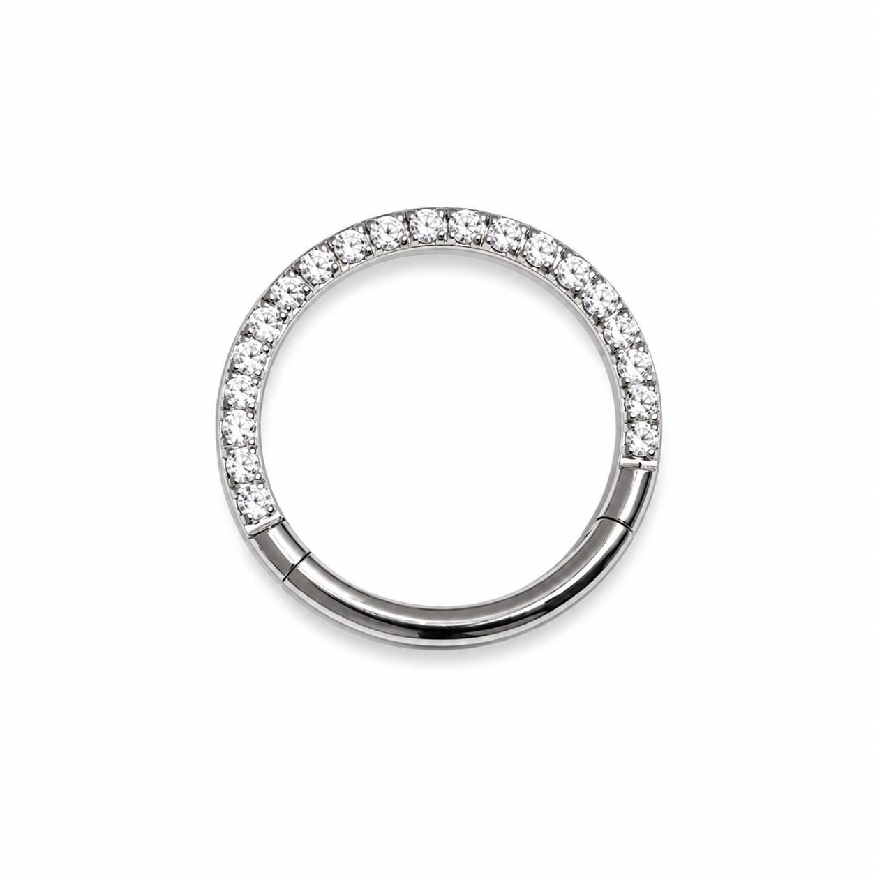 16G Titanium CZ Opal Clicker Ring | Hinged Septum Daith Helix Cartilage Hoop Piercing Jewelry Gift for Her Custom Color - Image 9