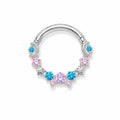 Starry CZ Clicker Ring | Pastel Septum Jewelry | Moon Star Daith Hoop | Fairycore Cartilage Gift for Her - Image 8