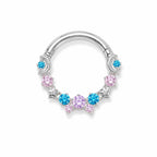 Starry CZ Clicker Ring | Pastel Septum Jewelry | Moon Star Daith Hoop | Fairycore Cartilage Gift for Her - Image 8