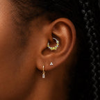 Starry CZ Clicker Ring | Pastel Septum Jewelry | Moon Star Daith Hoop | Fairycore Cartilage Gift for Her - Image 3