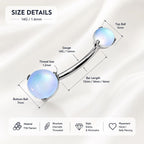 Anti Gravity Belly Button Ring｜F136 Titanium Navel Piercing｜Blue Opal Cat Eye Belly Jewelry｜Internally Threaded Navel Ring｜Y2K Body Jewelry