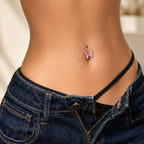 Titanium Butterfly Belly Button Ring｜14G Navel Piercing｜Crystal Butterfly Jewelry｜Y2K Fairycore Belly Ring｜Multiple Sizes