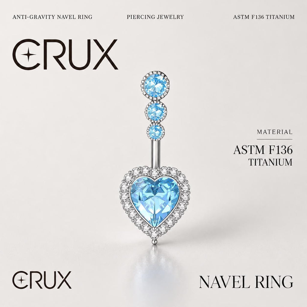 ASTM F136 Titanium Cross Belly Button Ring｜14G Navel Piercing｜CZ Cross Navel Ring｜Externally Threaded｜Gift for Her
