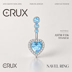 ASTM F136 Titanium Cross Belly Button Ring｜14G Navel Piercing｜CZ Cross Navel Ring｜Externally Threaded｜Gift for Her