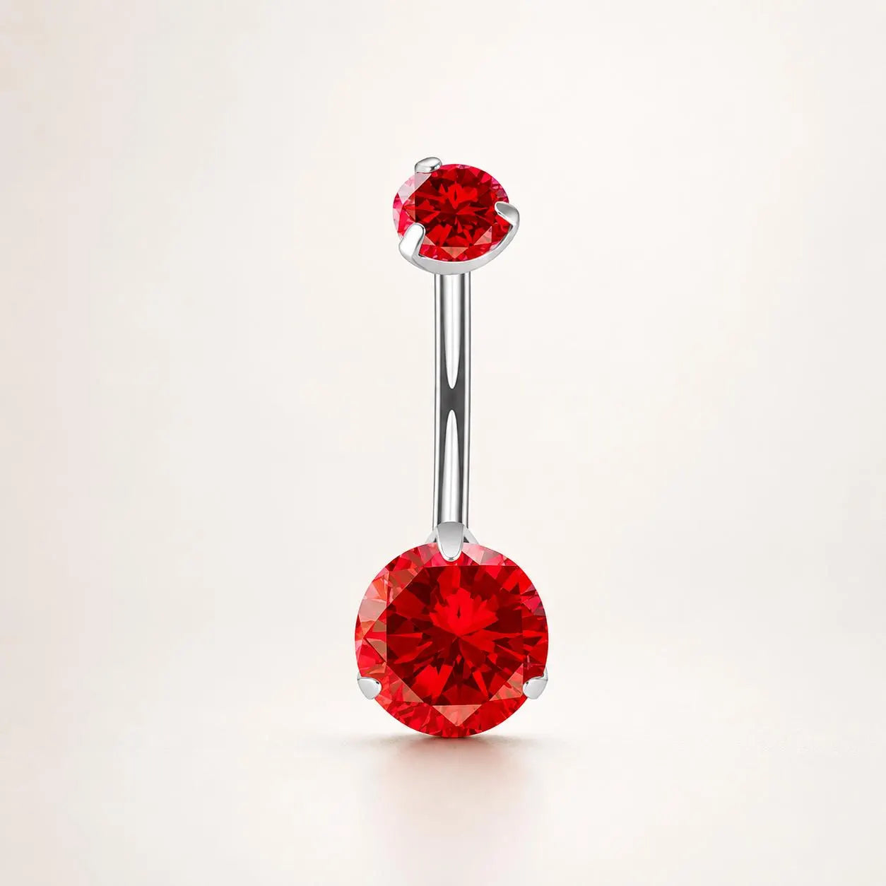 Colorful CZ Titanium Belly Ring