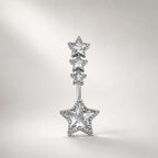 ASTM F136 Titanium Star Belly Button Ring｜14G Navel Piercing｜CZ Star Dangle Navel Ring｜Externally Threaded｜Y2K Jewelry