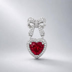 ASTM F136 Titanium Bow Heart Belly Button Ring｜14G Navel Piercing｜CZ Heart Dangle Navel Ring｜Externally Threaded｜Y2K Jewelry