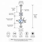 ASTM F136 Titanium Planet Belly Button Ring｜14G Navel Piercing｜Opal Moon Star Dangle Navel Ring｜Gift For Her