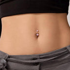 Moonstone Belly Button Ring｜F136 Titanium Navel Piercing｜Internally Threaded Belly Jewelry｜Rainbow Moonstone Navel Ring｜Y2K Body Jewelry