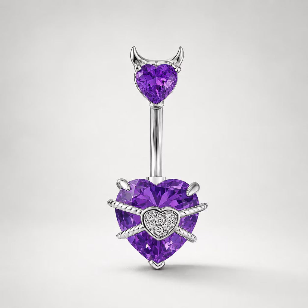 Devil Heart Titanium Belly Ring