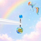 F136 Titanium My Little Pony Gradient Opal Belly Button Ring | 14G Pony Navel Piercing | Hypoallergenic Rose Cut Opal Belly Ring