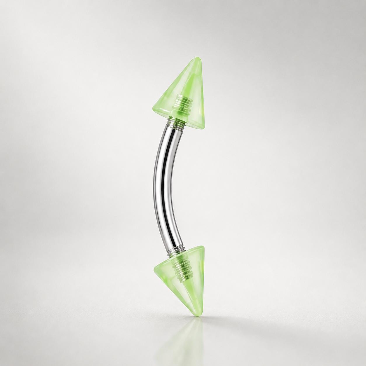 ASTM F136 Titanium Acrylic Spike Eyebrow Ring, 16G Curved Barbell, Colorful Cone Brow Piercing Jewelry, Y2K Rook Labret