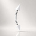 ASTM F136 Titanium Acrylic Spike Eyebrow Ring, 16G Curved Barbell, Colorful Cone Brow Piercing Jewelry, Y2K Rook Labret