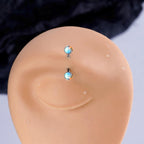 ASTM F136 Titanium Moonstone Eyebrow Ring, 16G Curved Barbell, Opal Ball Brow Piercing Jewelry, Rook Vertical Labret