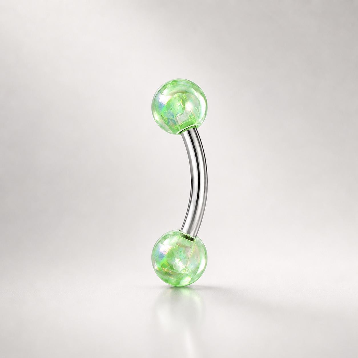 ASTM F136 Titanium Candy Color Eyebrow Ring, 16G Curved Barbell, Acrylic Ball Brow Piercing Jewelry, Rook Vertical Labret