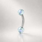 ASTM F136 Titanium Candy Color Eyebrow Ring, 16G Curved Barbell, Acrylic Ball Brow Piercing Jewelry, Rook Vertical Labret