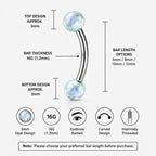ASTM F136 Titanium Candy Color Eyebrow Ring, 16G Curved Barbell, Acrylic Ball Brow Piercing Jewelry, Rook Vertical Labret