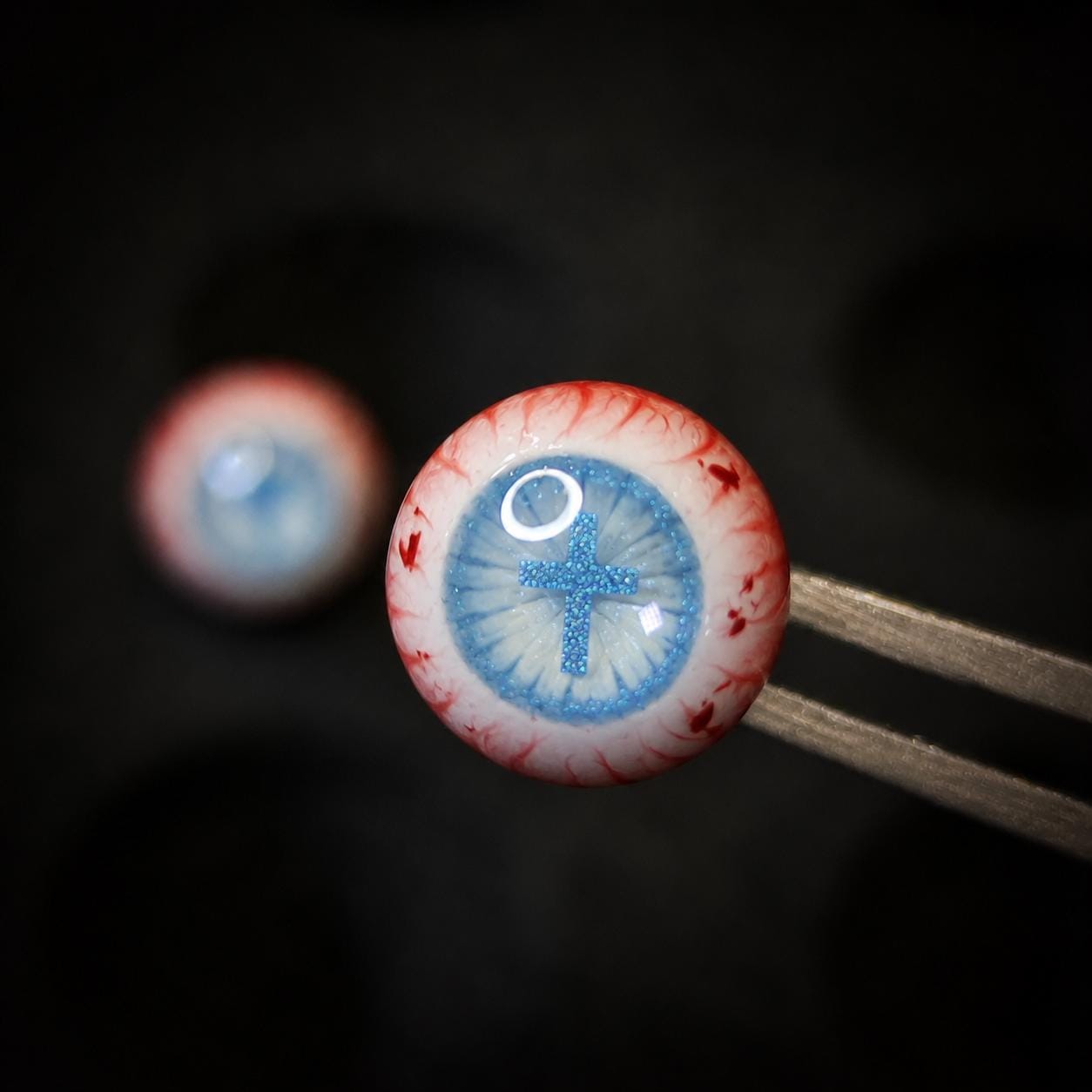 Cthulhu Eye - Sacred Cross | Ear/Tongue/Lip Titanium Studs